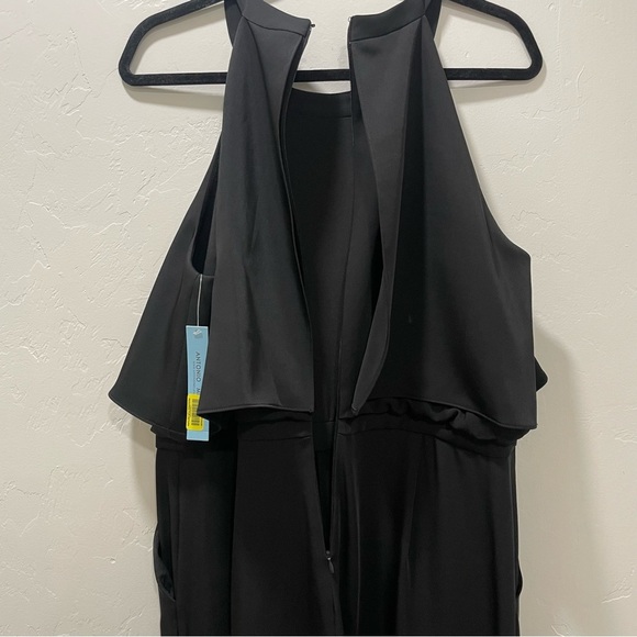 NWT Antonio Melani Women's Size 14 Black Tara JumpSuit Tank Ruffle Top Pockets - Picture 4 of 14